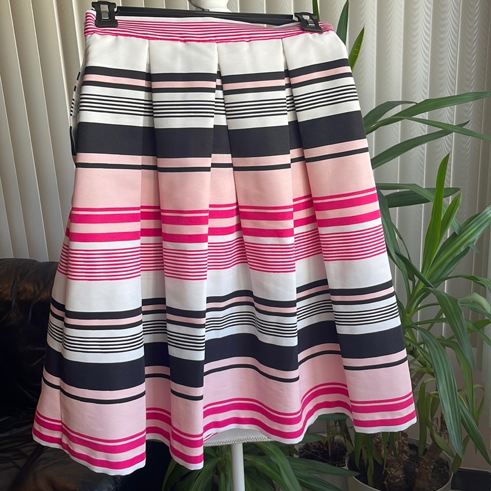 NWOT New York and Company beautiful striped pleated skirt 
size 0